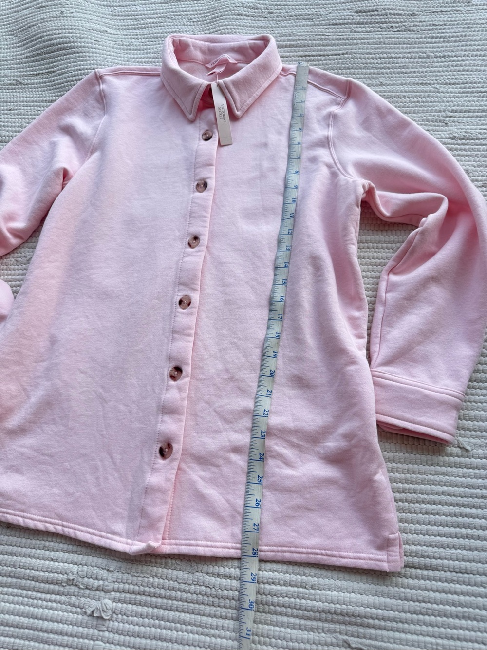 Victoria’s Secret Luxe Modal Fleece Shacket Jacket Pink NWT Medium - Picture 6 of 12